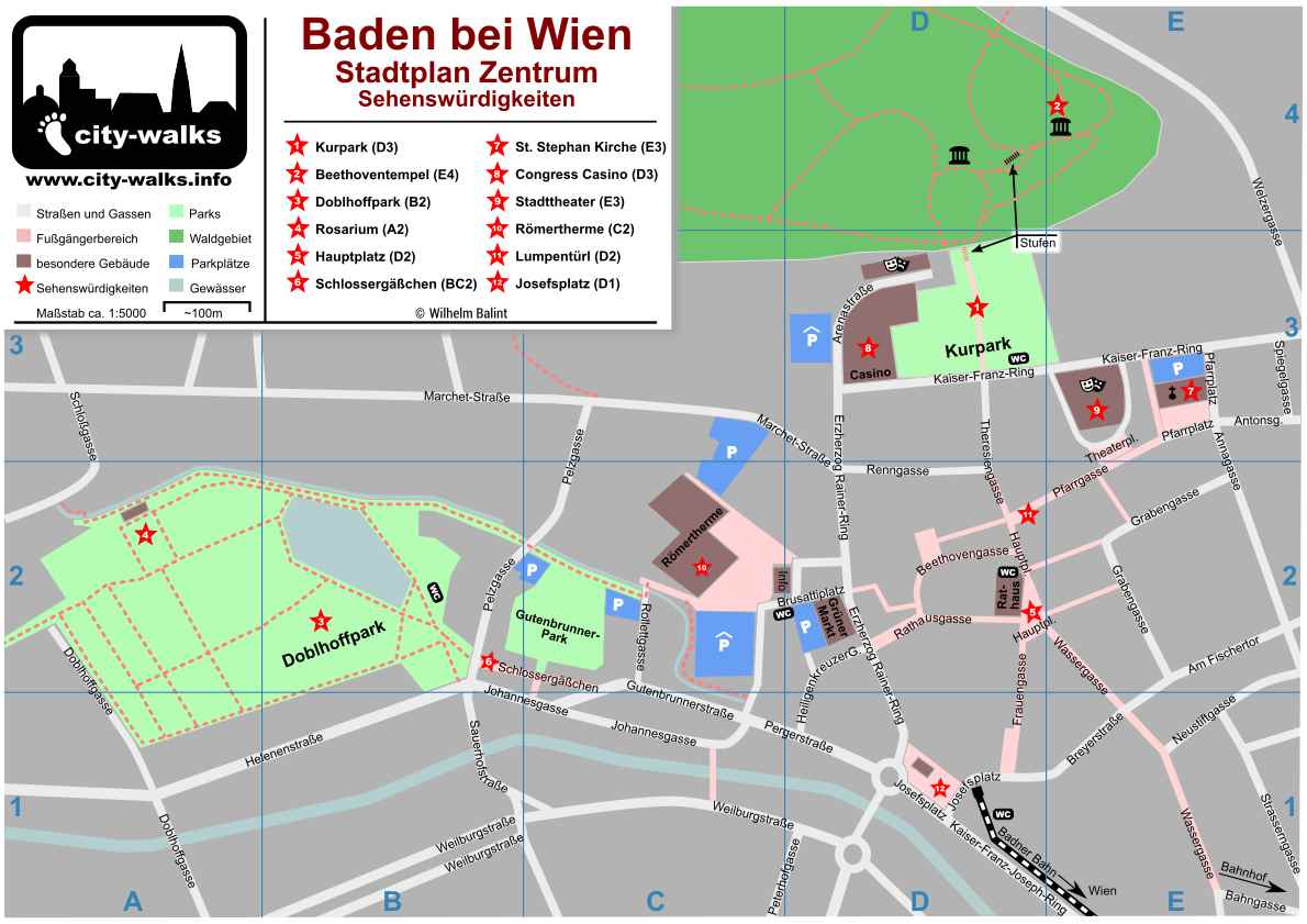 Baden bei Wien Stadtplan Toiletten