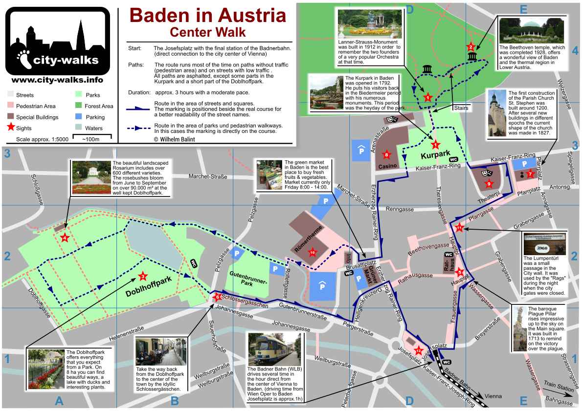 Baden in Austria Center Walk