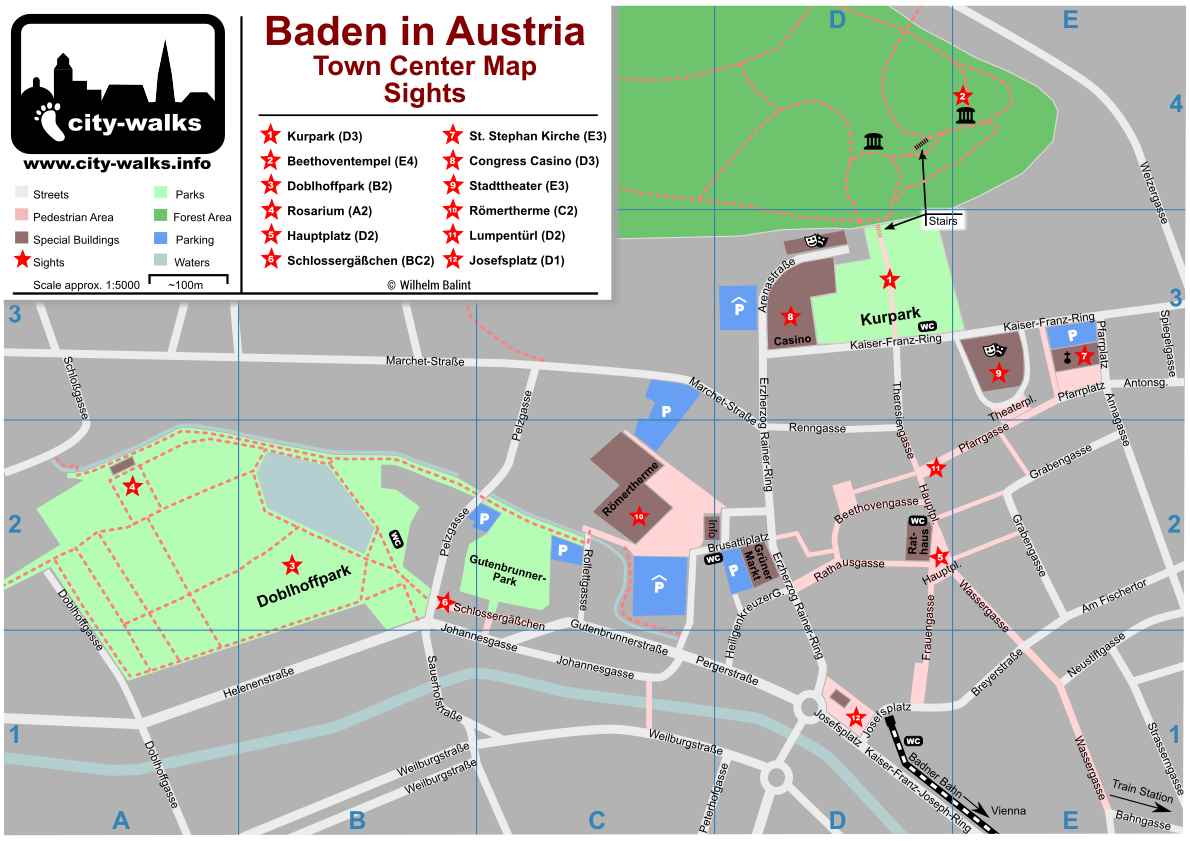 Baden in Austria Map Public Toilets