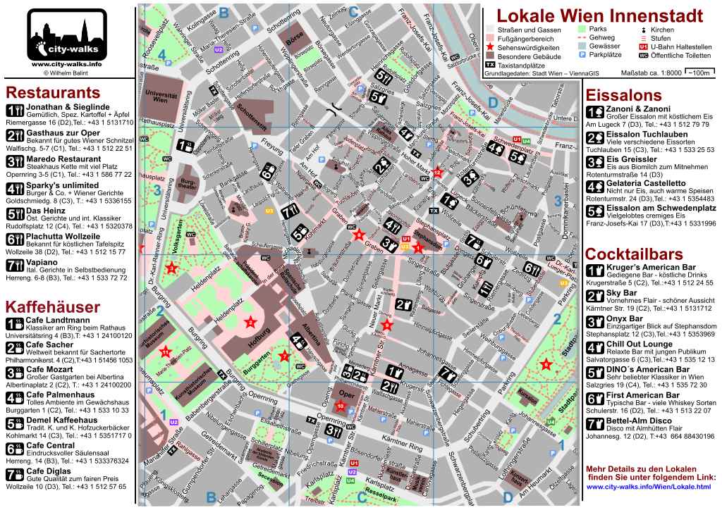 Lokale Wien Stadtplan