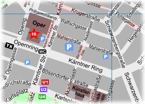 Stadtplan Wien Innenstadt mit Parkplätzen