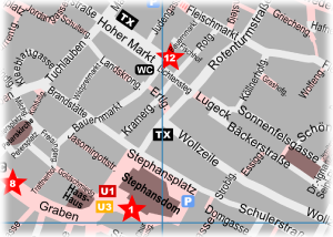 Vienna Center Map Taxi Stands